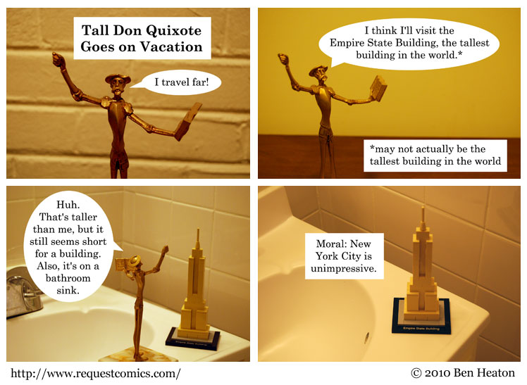 Tall Don Quixote Goes on Vacation comic