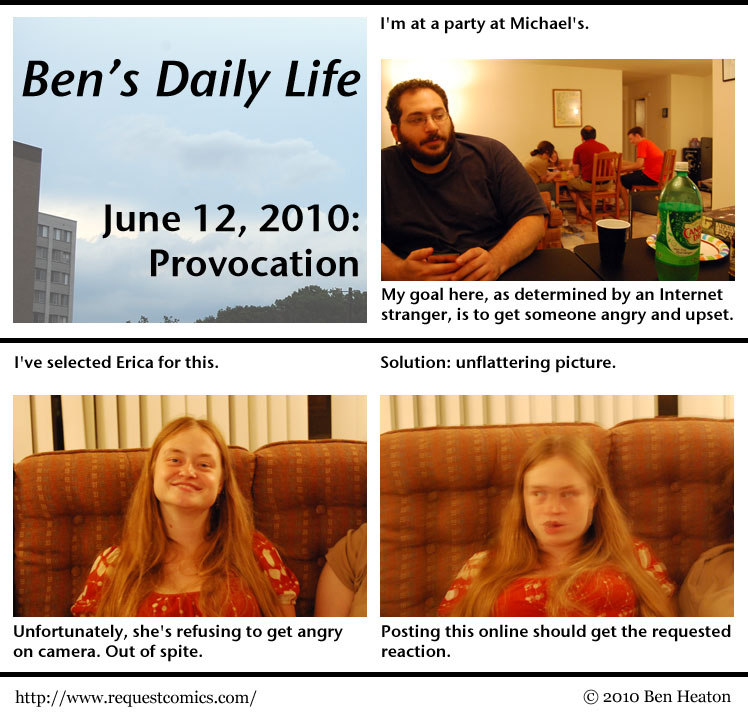 Ben's Daily Life: Provocation comic