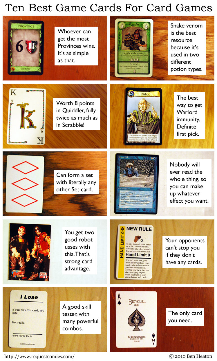 Ten Best Game Cards For Card Games comic