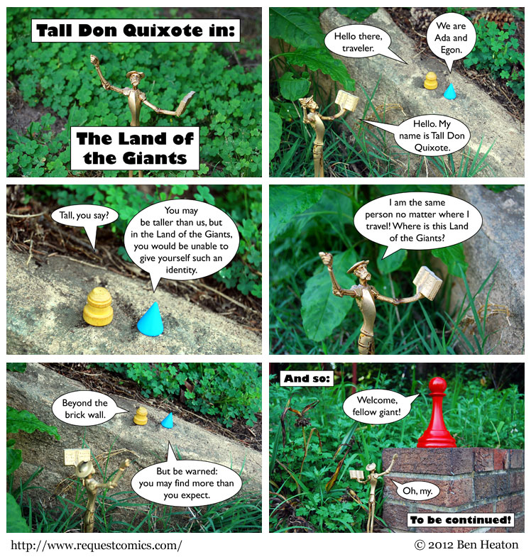 Tall Don Quixote in the Land of the Giants comic